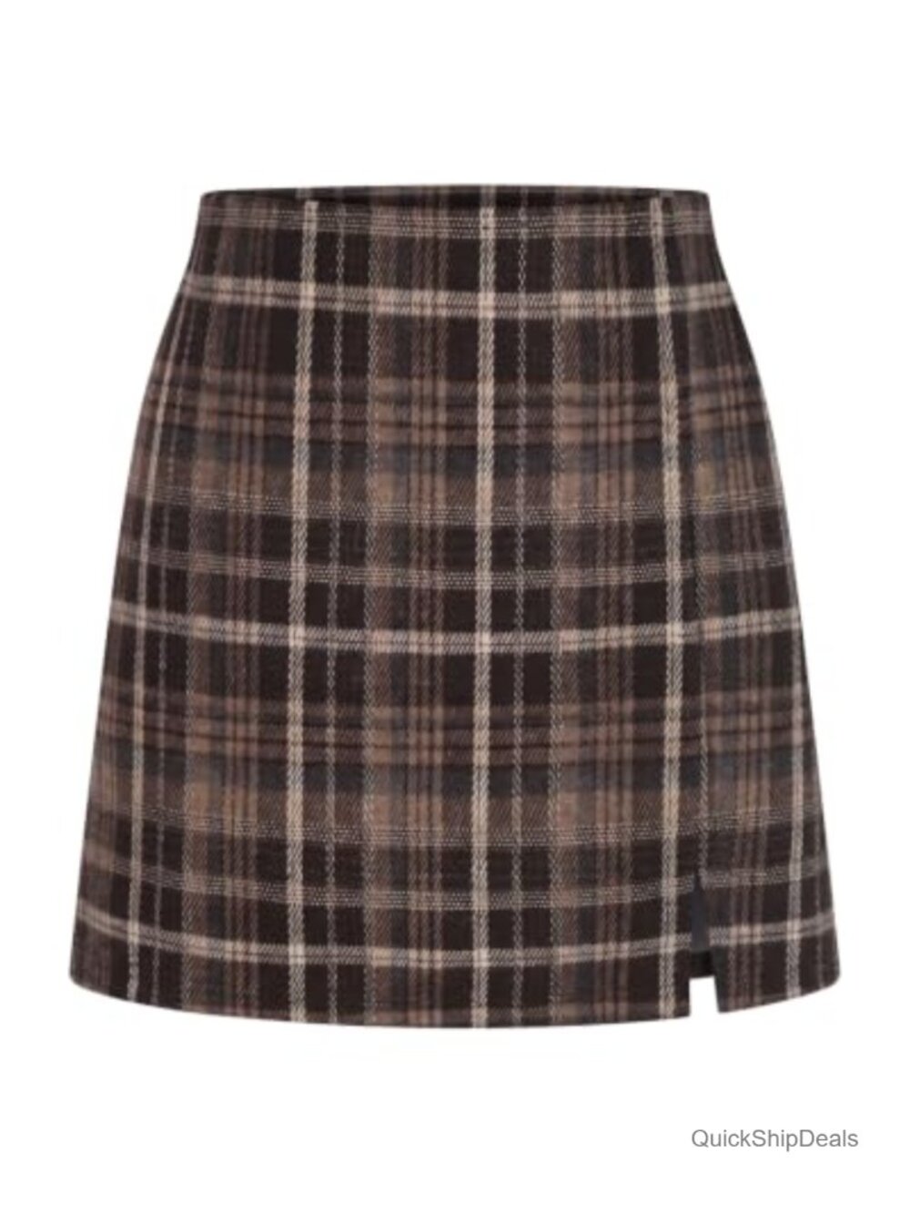 Plaid Gingham Mini Skort High Waisted Slit Fall Skirt